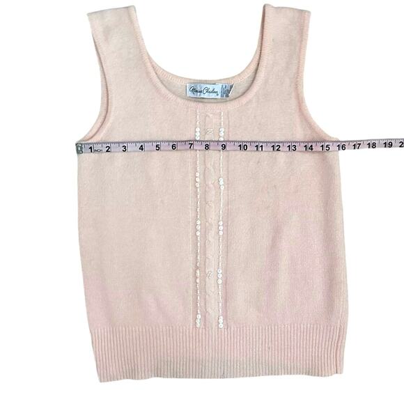 Vtg Marisa Christina Sweater Set Women M Angora Lambswool Beaded Cardigan Pink - Picture 11 of 11